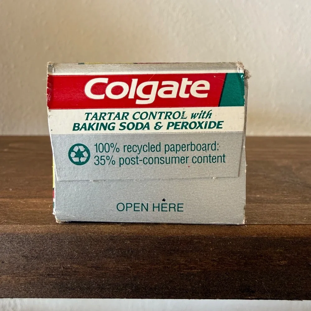 Vintage Colgate Baking Soda Peroxide Toothpaste 6.4 oz Clean Mint NOS Sealed Box